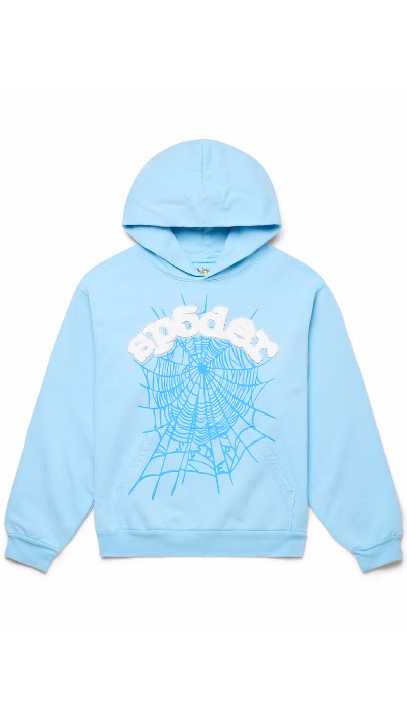 Sp5der Web Hoodies SkyBlue Mens