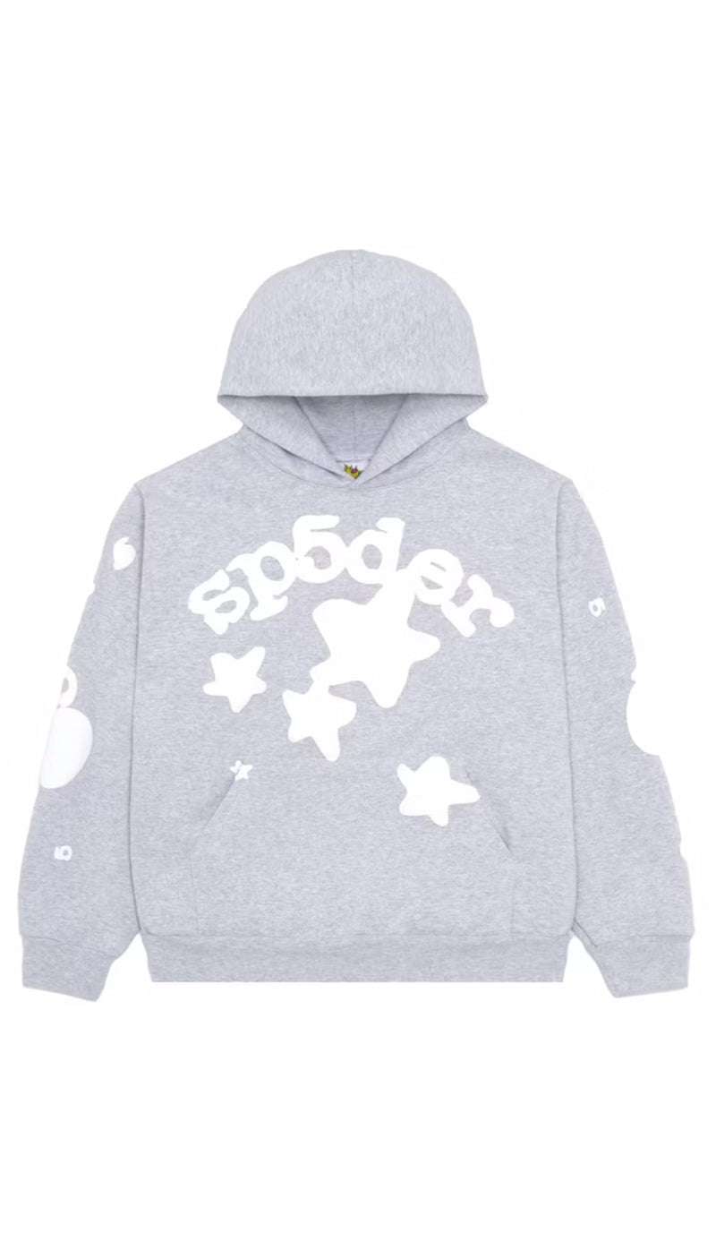 Sp5der Beluga Hoodie Heather Grey Mens