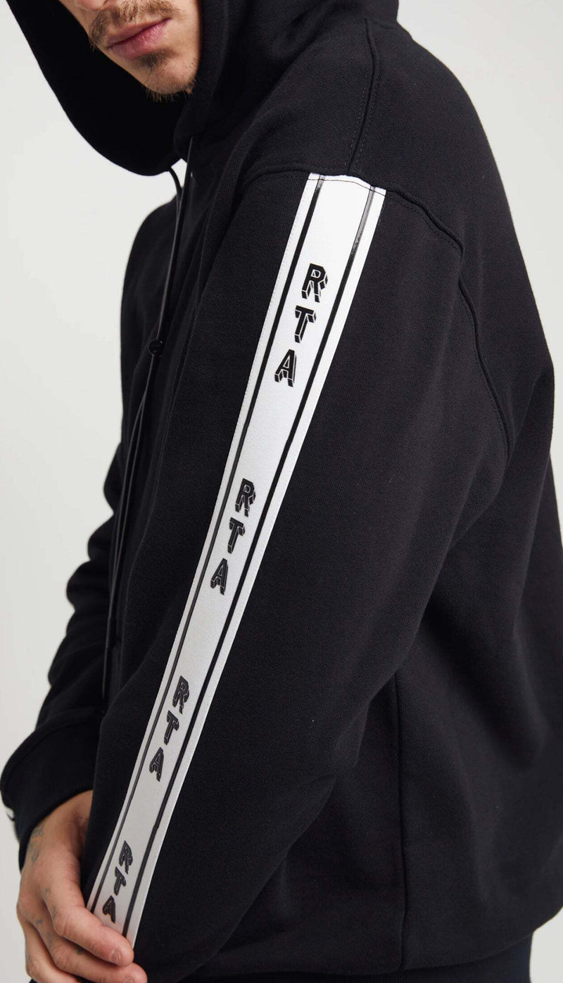 RTA HOODIE _ BLACK COLLEGIATE STRIPE