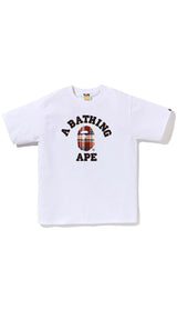 BAPE CHECK COLLEGE TEE MENS