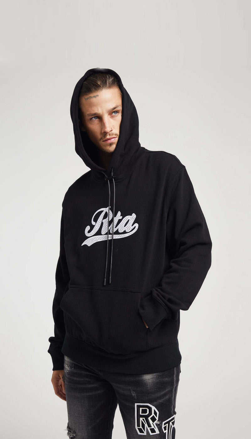 RTA HOODIE _ BLACK COLLEGIATE SCRIPT