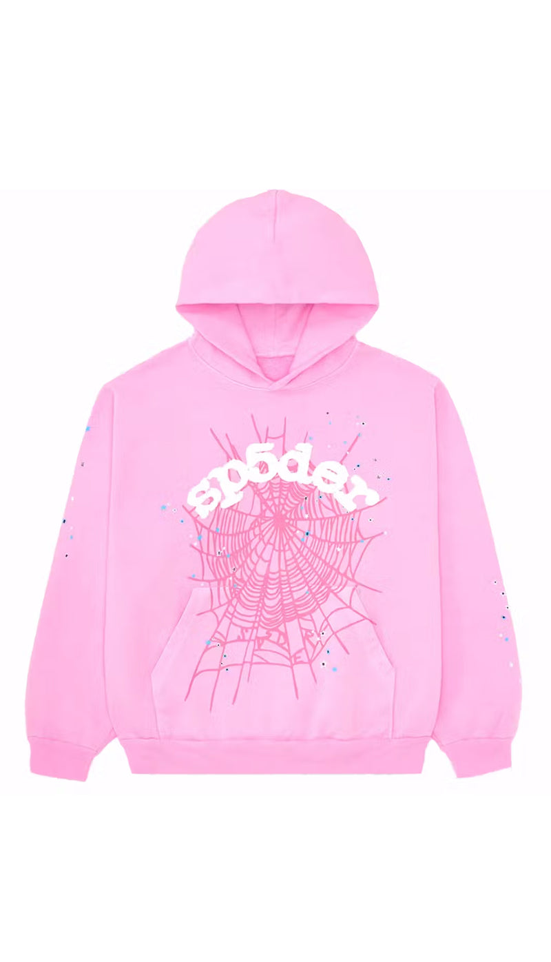 Sp5der OG Web Hoodies Pink