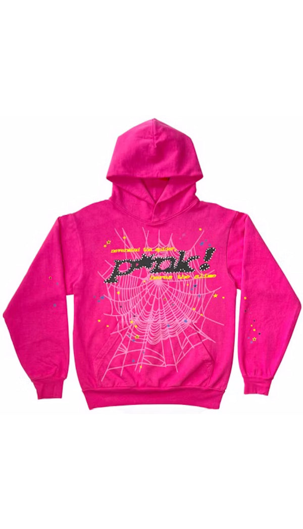 Sp5der P_NK Hoodies Pink Mens