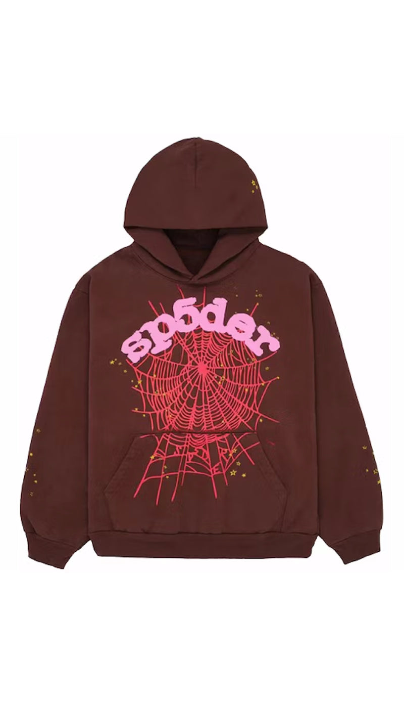 Sp5der Web Hoodies Brown