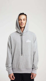 RTA DION HOODIE _ HEATHER GREY COLLEGIATE SCRIPT