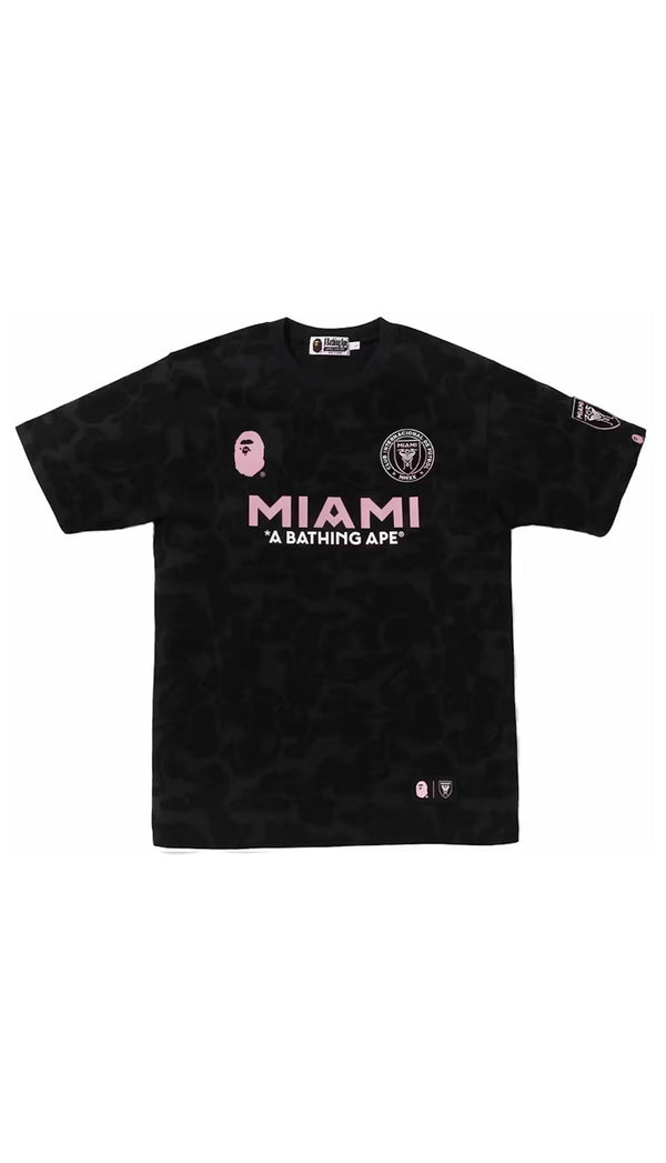 BAPE x Inter Miami CF Camo Tee Black Mens