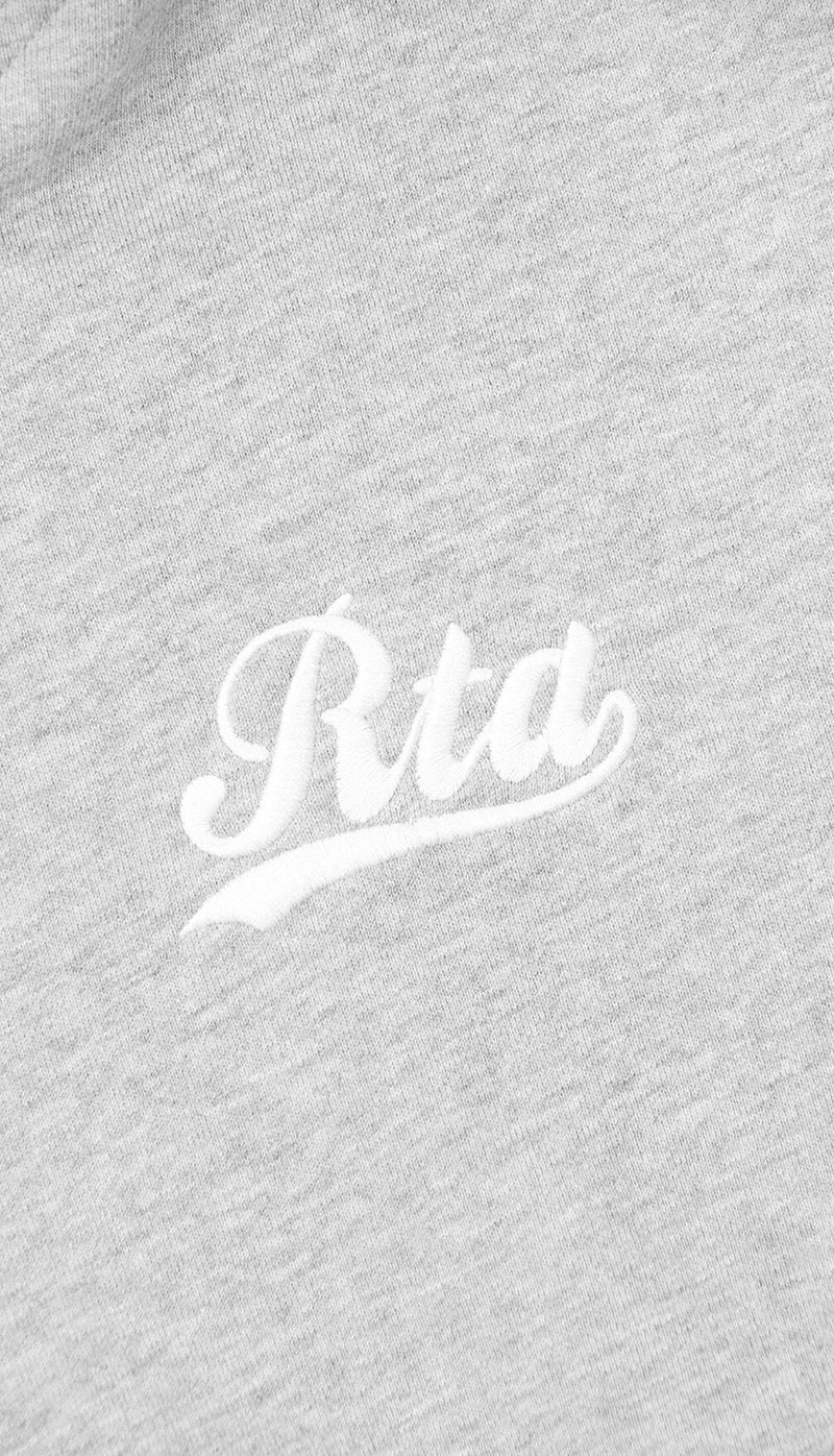 RTA DION HOODIE _ HEATHER GREY COLLEGIATE SCRIPT